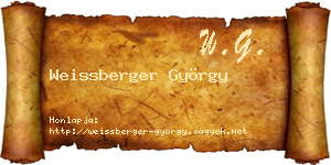 Weissberger György névjegykártya
